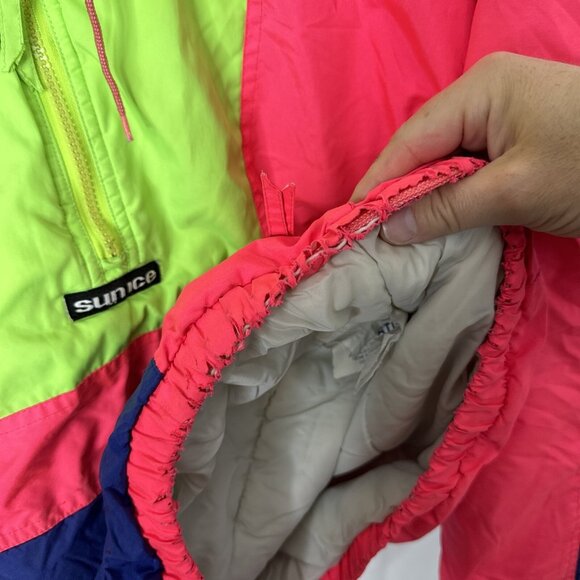 Vintage Sunice 80s 90s Neon Anorak Ski Jacket Colorful Bright Snowboard Woman M - Picture 5 of 9
